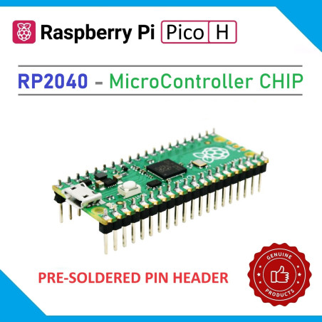 Raspberry Pi Pico -H with RP2040 Chip (Soldered Pin-Header)